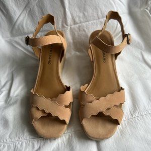 Lucky Brand Marleigh Suede Espadrille Wedge Size 7